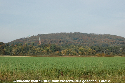 Aufnahme vom 10.10.08 vom Wesertal aus gesehen   Foto: e.